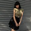 Vintage Hollow Out Buckle Cheongsam T-Shirt - Modakawa Modakawa